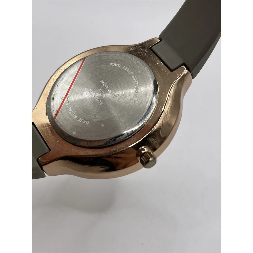 Xhilaration Women's Quartz Watch Gray Silicone Band Rose Gold Case- New‎ Battery